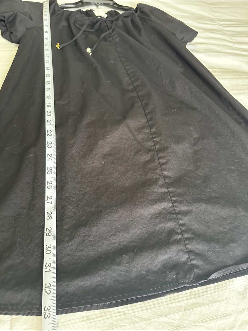 H&M Black Short Loose Drawstring-neck Dress Size Small - Picture 7 of 10